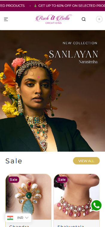 Rock A Bella Creations — Shopify jewelry store mobile view