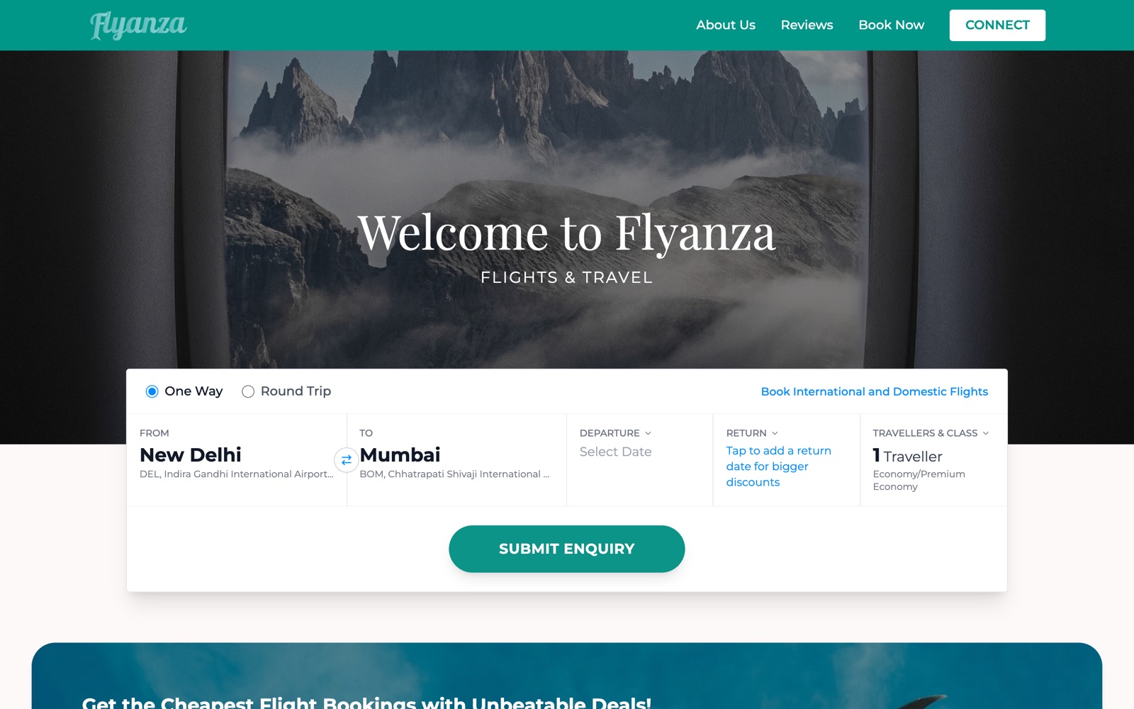 Flyanza — flight booking website