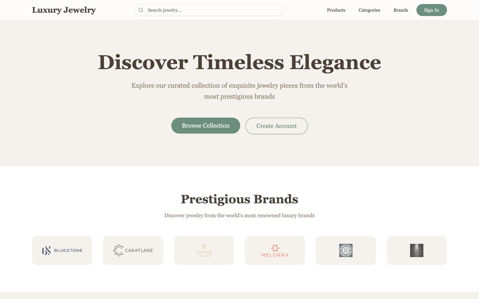 RABC Jewelry — luxury jewelry showcase website